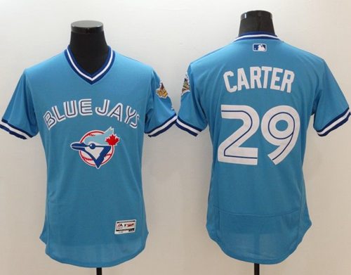 Blue Jays #29 Joe Carter Light Blue Flexbase Authentic Collection Cooperstown Stitched MLB Jersey - Click Image to Close
